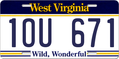 WV license plate 1OU671