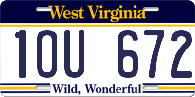WV license plate 1OU672