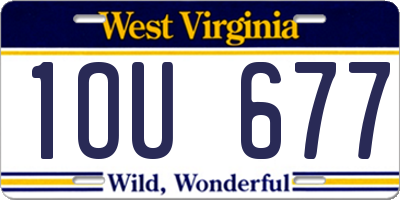 WV license plate 1OU677