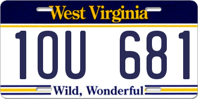 WV license plate 1OU681