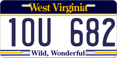 WV license plate 1OU682