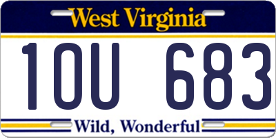 WV license plate 1OU683