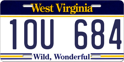 WV license plate 1OU684