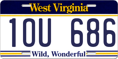 WV license plate 1OU686