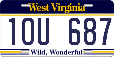 WV license plate 1OU687