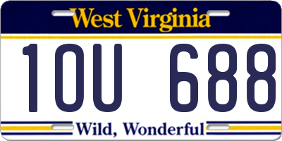 WV license plate 1OU688