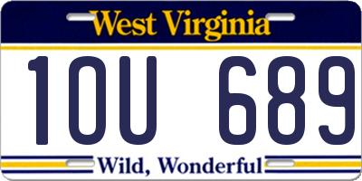 WV license plate 1OU689