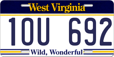 WV license plate 1OU692