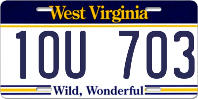 WV license plate 1OU703