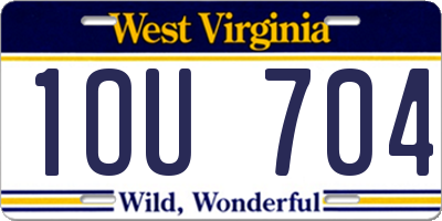 WV license plate 1OU704