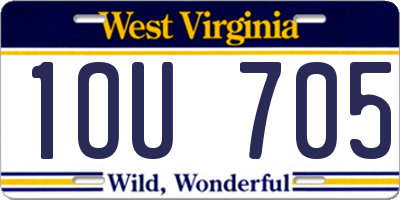 WV license plate 1OU705