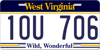 WV license plate 1OU706