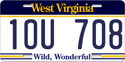WV license plate 1OU708