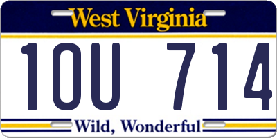 WV license plate 1OU714