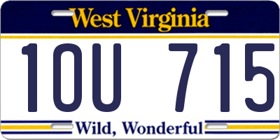 WV license plate 1OU715