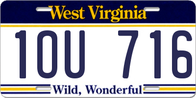 WV license plate 1OU716