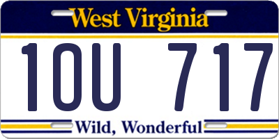 WV license plate 1OU717