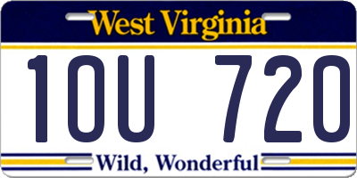 WV license plate 1OU720