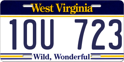 WV license plate 1OU723