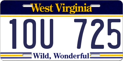 WV license plate 1OU725