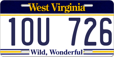 WV license plate 1OU726