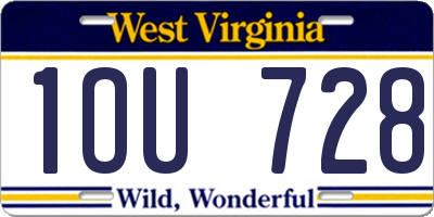 WV license plate 1OU728