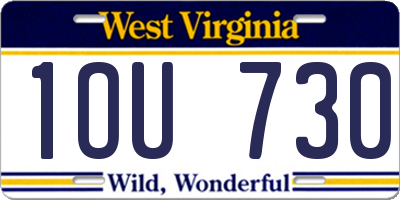 WV license plate 1OU730