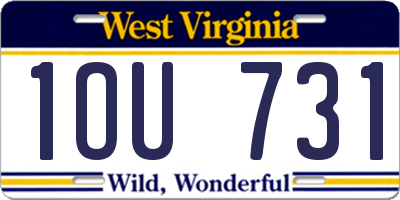 WV license plate 1OU731