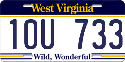 WV license plate 1OU733