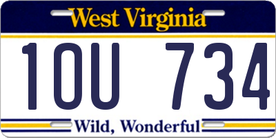 WV license plate 1OU734