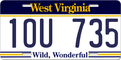WV license plate 1OU735