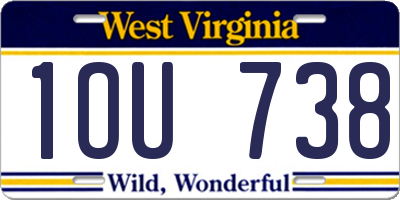 WV license plate 1OU738