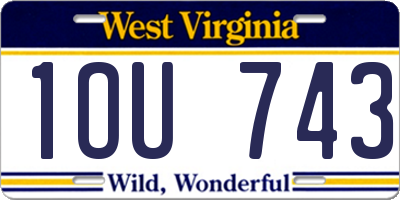 WV license plate 1OU743