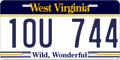 WV license plate 1OU744
