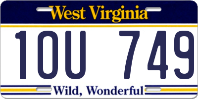WV license plate 1OU749
