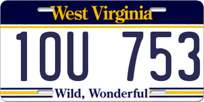 WV license plate 1OU753