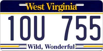 WV license plate 1OU755