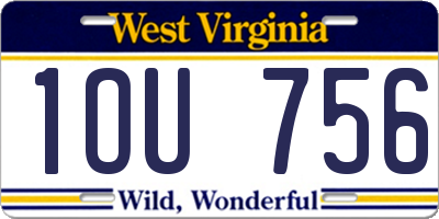 WV license plate 1OU756