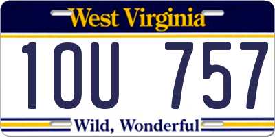WV license plate 1OU757