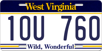WV license plate 1OU760