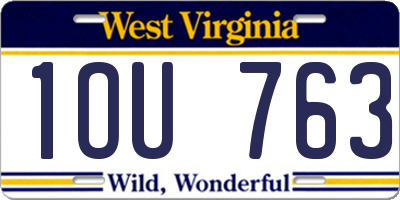 WV license plate 1OU763
