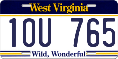 WV license plate 1OU765