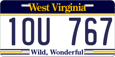 WV license plate 1OU767