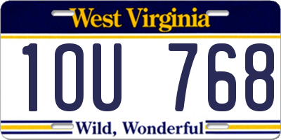 WV license plate 1OU768