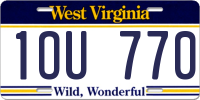 WV license plate 1OU770