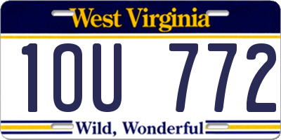WV license plate 1OU772