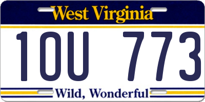 WV license plate 1OU773