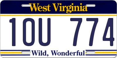 WV license plate 1OU774