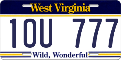 WV license plate 1OU777