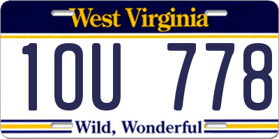 WV license plate 1OU778